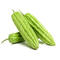 Bitter melon , Bitter gourd on white background