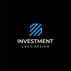 Modern and clean logo about investing, top right moving graphic.
EPS 10, Vector.
