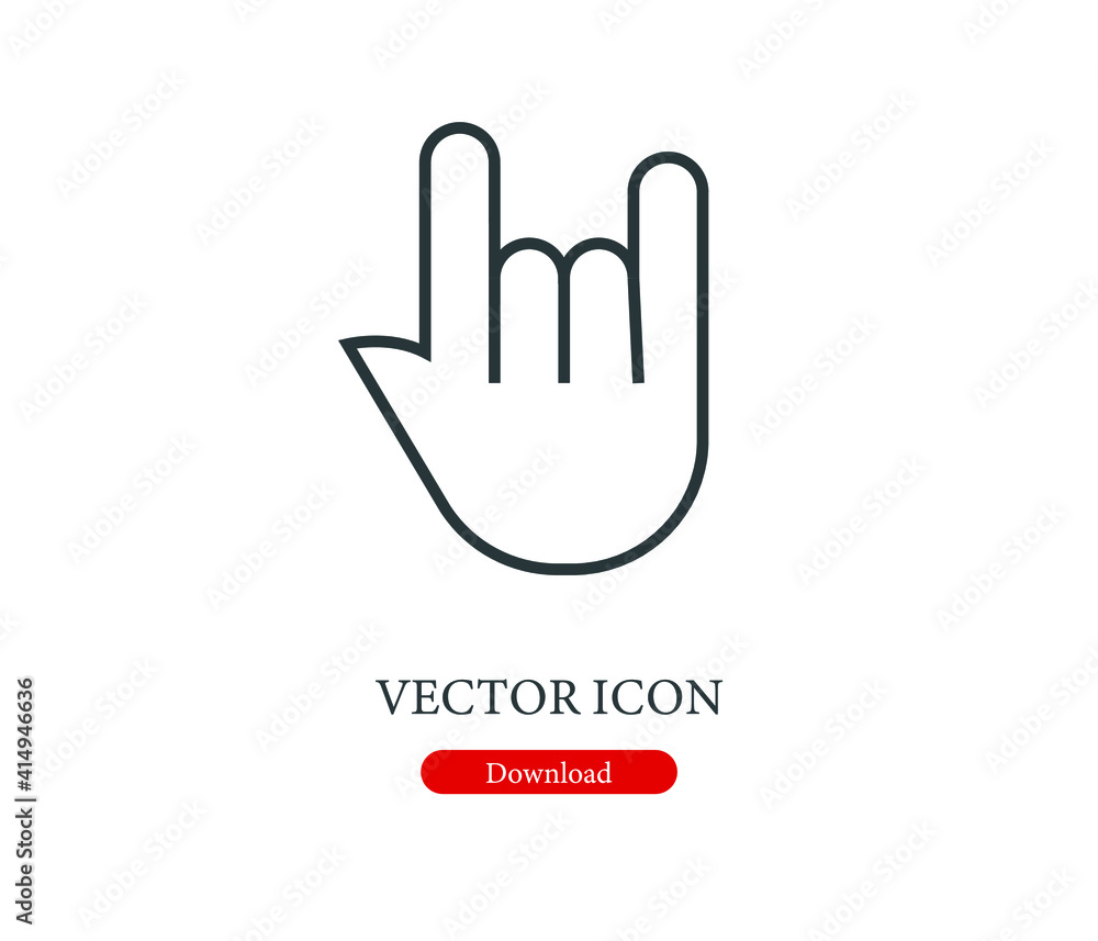 Poster hand vector icon. editable stroke. symbol in line art style for design, presentation, website or app