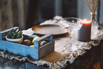 Table setting for home Easter dining.