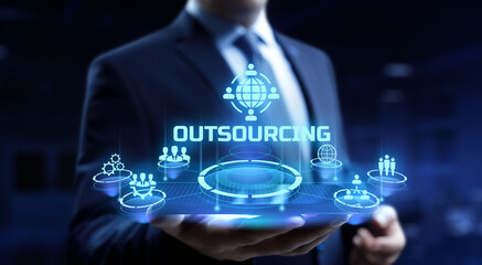 Outsourcing global Recruitment HR Business finance concept.