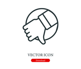 negative vote vector icon. Editable stroke. Symbol in Line Art Style for Design, Presentation, Website or Apps Elements, Logo. Pixel vector graphics - Vector