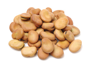 Fava beans,Vicia faba on white background