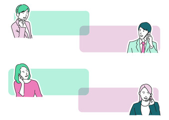 コールセンターでのやり取りイラスト