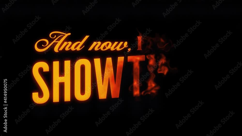 Poster and now it's showtime intro background with light flares/ 4k animated motion graphic of a broadcast 