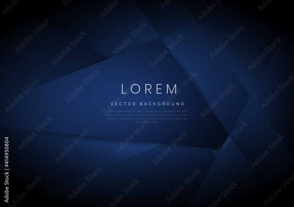Aufkleber abstract dark blue triangle overlapping layer background. modern style. science and technology.