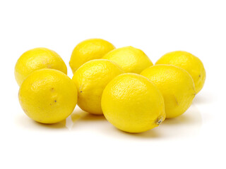 Fresh lemon on white background.