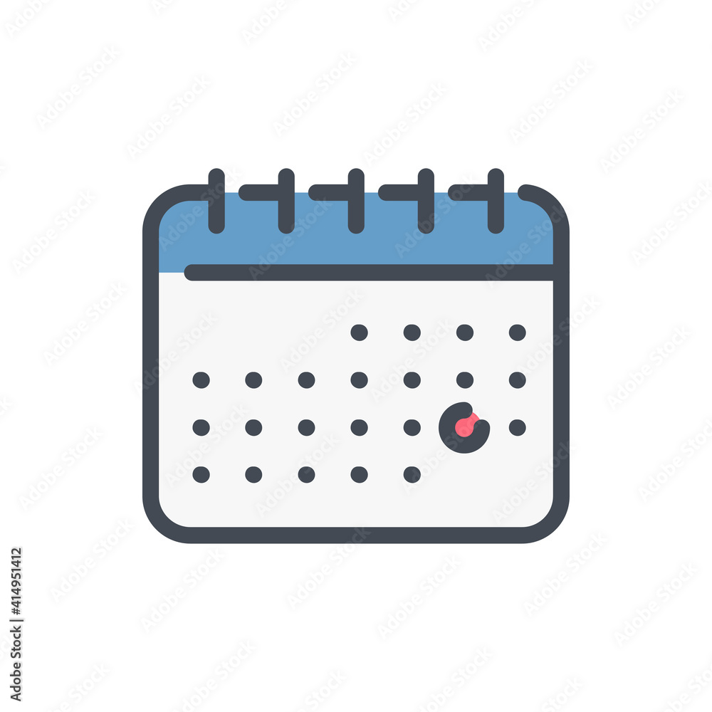 Poster calendar and schedule color line icon. month, date and appointment vector outline colorful sign.