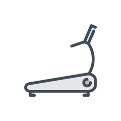 Treadmill color line icon. Running track and Running machine vector outline colorful sign.