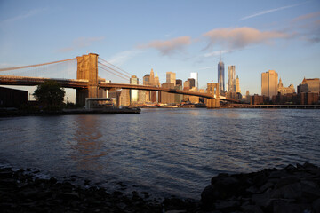 Fototapeta na wymiar Brooklyn bridge and NYC skyline, New York City, USA