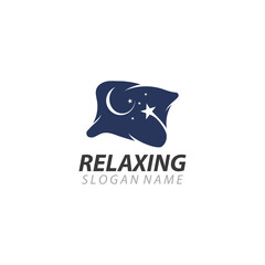 Pillow Relaxing logo business vector illustration design template