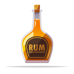 Bottle of rum vector isolated illustration