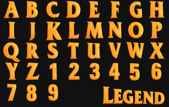 Legends Alphabet - 3D illustration