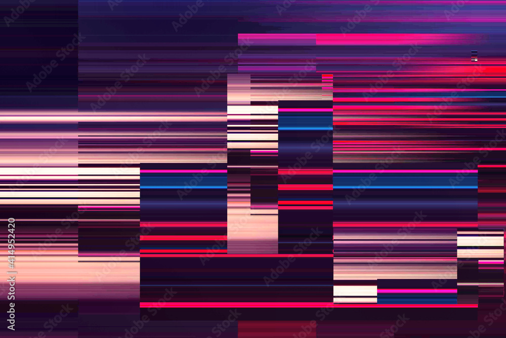 Poster modern background with dead pixel and bug, glitch and error signal. optical distortion, overlapping 
