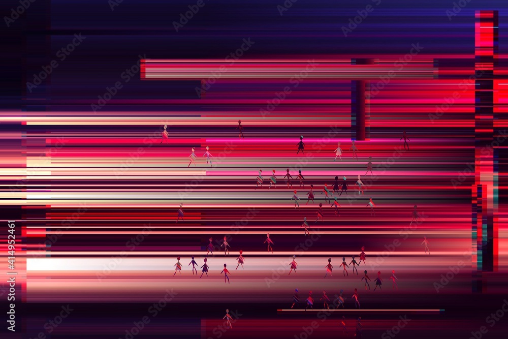Aufkleber modern background with dead pixel and bug, glitch and error signal. optical distortion, overlapping 