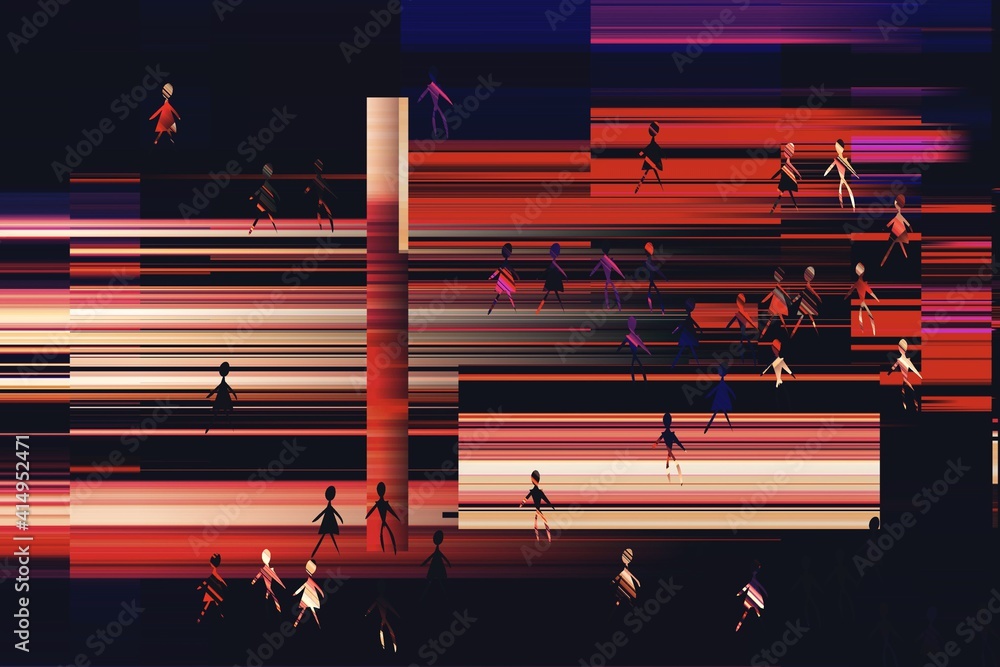 Aufkleber modern background with dead pixel and bug, glitch and error signal. optical distortion, overlapping 