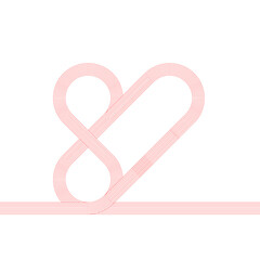 Heart and Infinity love Symbol .Vector Curved Lines . Design Element . 8. March . International womens day . Used as Banner . Template , endless Logo .