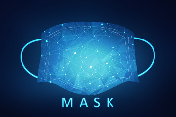 2d render Medical mask, surgical mask, virus and infection protection
