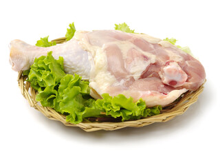 Chicken legs on white background