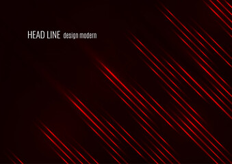 Fototapeta premium Glowing neon lines moving fast on a dark background. Red stripes and glittering ray traces on a dark background. Futuristic design. Vector