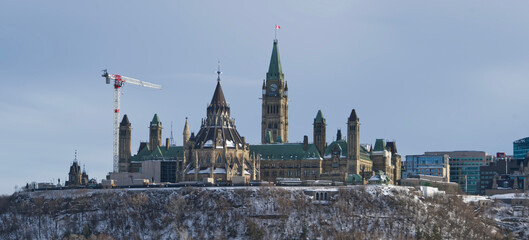 Canada's Parliament buildings on a winters day
