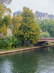 A boat traveling down a river photo