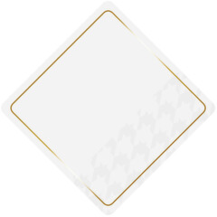 菱形のフレーム　ホワイト＆ゴールド　一部に千鳥格子