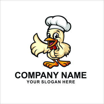 chicken cartoon logo vector