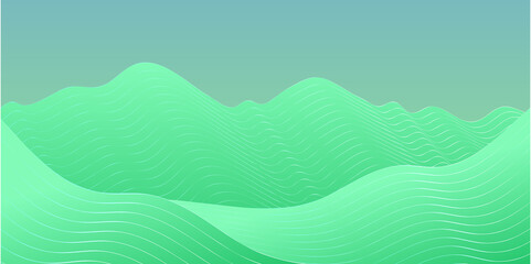 Mountain background with waves pattern