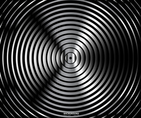Abstract circle pattern black and white color ring. Abstract  vector illustration for sound wave, Monochrome graphic.