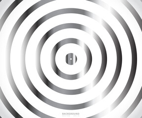 Abstract circle pattern black and white color ring. Abstract  vector illustration for sound wave, Monochrome graphic.