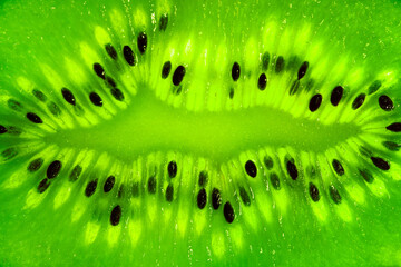 Fresh green kiwi fruit,  close-up background image