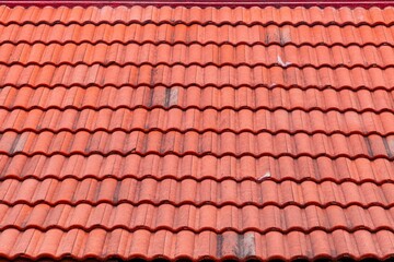 Clay tile roof at Thai temple pattern and background seamless