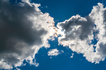 Daytime sky with beautiful clouds as background.
