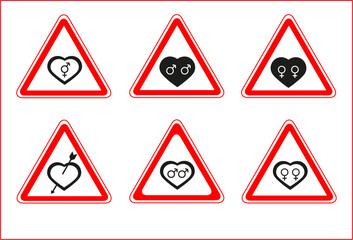 Road heart signs
