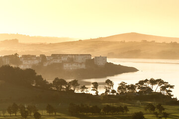 landscape with fog in the mountains in Liencres
