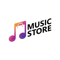 Music store logo template design