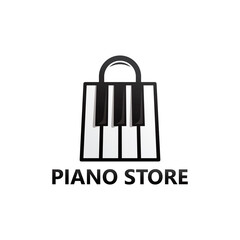 Piano store logo template design