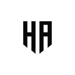 HA shield hexagon letter logo icon design