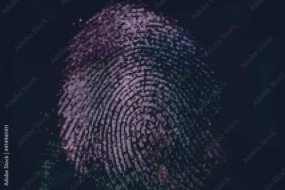 Aufkleber Close up beautiful abstract fingerprint on  background texture for design. Macro photography view. Close-up of pixel.