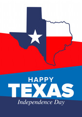 Obraz na płótnie Canvas Texas Independence Day. Freedom holiday in Unites States, celebrated annual in March. Lone star flag. Texas flag. Patriotic sign and elements. Poster, card, banner and background. Vector illustration