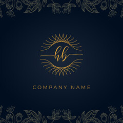 Fototapeta na wymiar Elegant luxury letter HB logo.