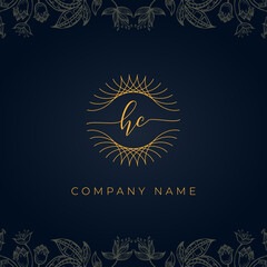 Fototapeta na wymiar Elegant luxury letter HC logo.
