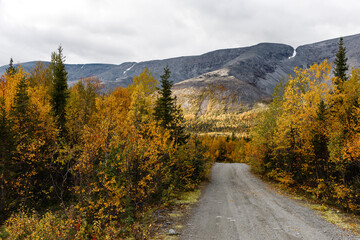 Beautiful landscape of the khibiny mountains