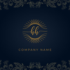 Elegant luxury letter HH logo.