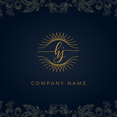 Elegant luxury letter HJ logo.
