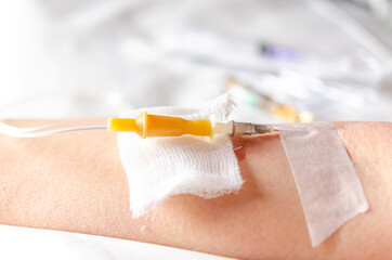 Medicine. Intravenous injection. The drip is intravenous. First aid