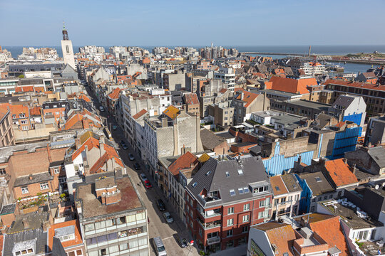 aerial view of Ostend, Belgium