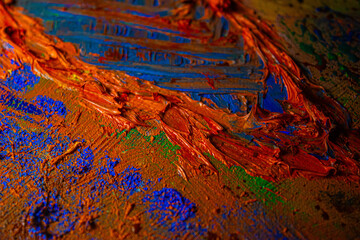 paint marks on the canvas