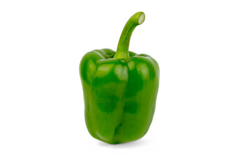Sweet green bell pepper isolated on a white background
